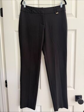 Anne Klein Black Tailored Straight-Leg Trousers